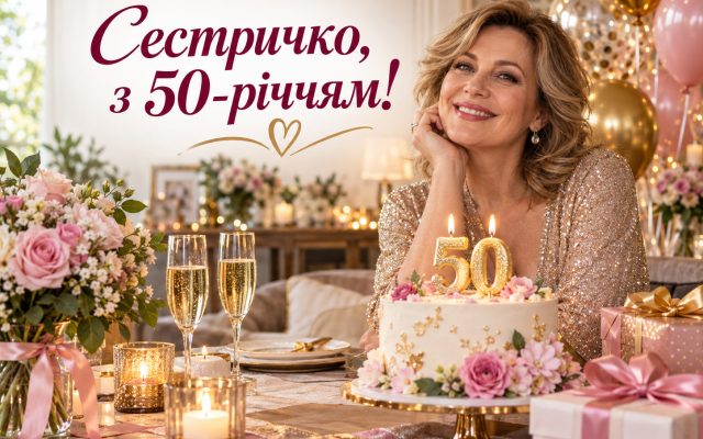 Щирі привітання сестрі з ювілеєм 50 років своїми словами — і тост на 50 років жінці: сестрі, подрузі, мамі