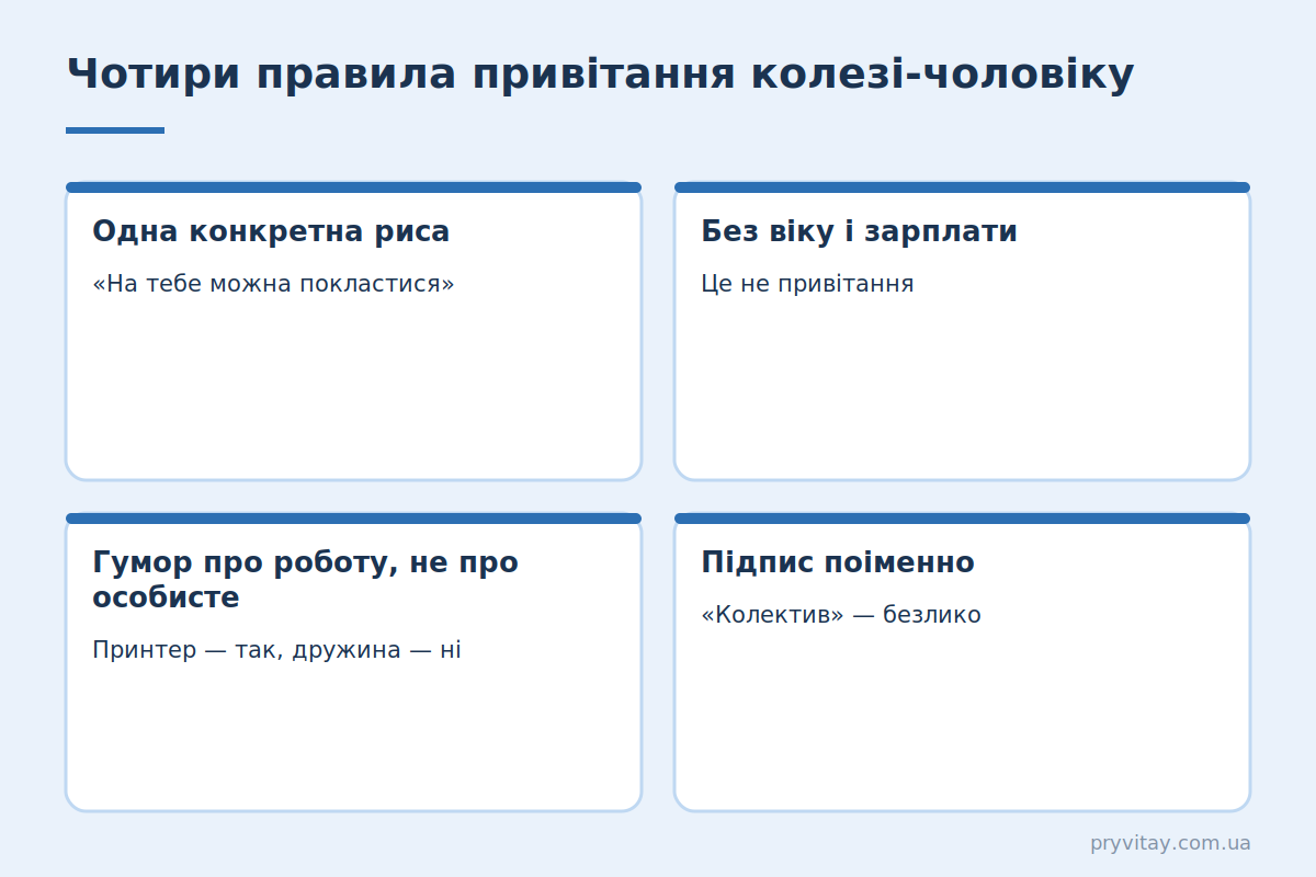 Привітання колезі чоловіку: 4 правила доречного тексту