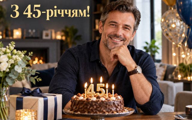Красиві привітання з 45-річчям чоловіку своїми словами — брату, двоюрідному брату, другу, оригінальні, у віршах