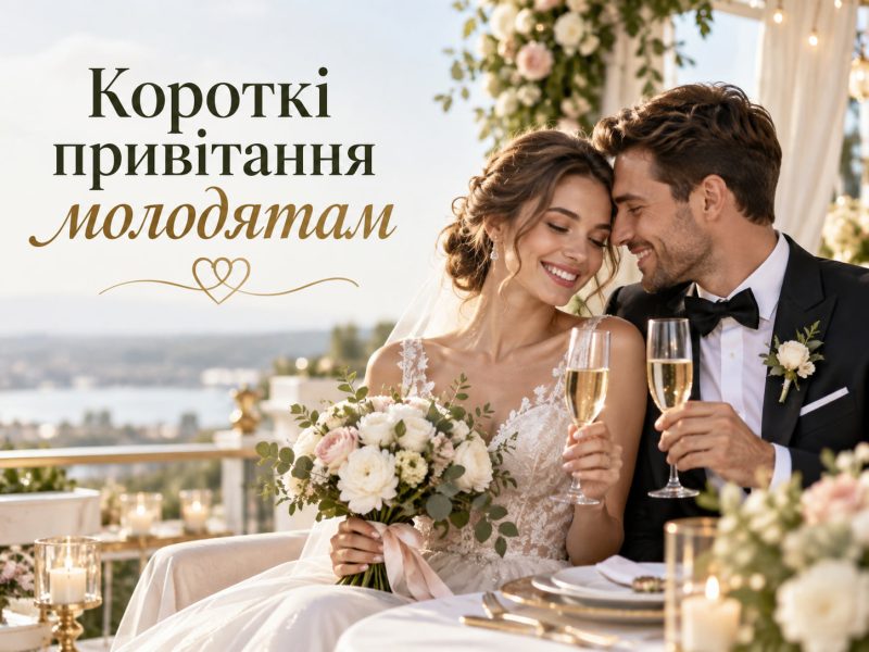 Короткі привітання молодятам українською мовою — побажання молодим на весілля, що побажати молодятам