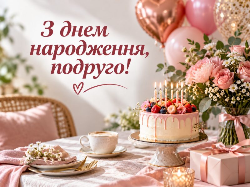Короткі привітання з днем народження подрузі своїми словами у прозі — круті, зворушливі, для СМС