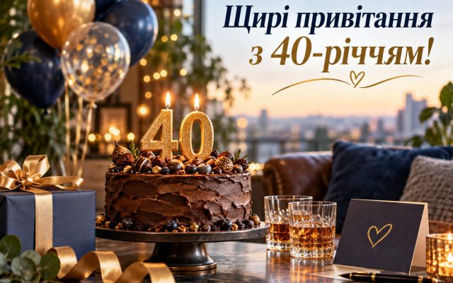 Щиросердечні привітання з 40-річчям мужчині своїми словами — сину на 40 років від мами, чоловіку, другу, брату