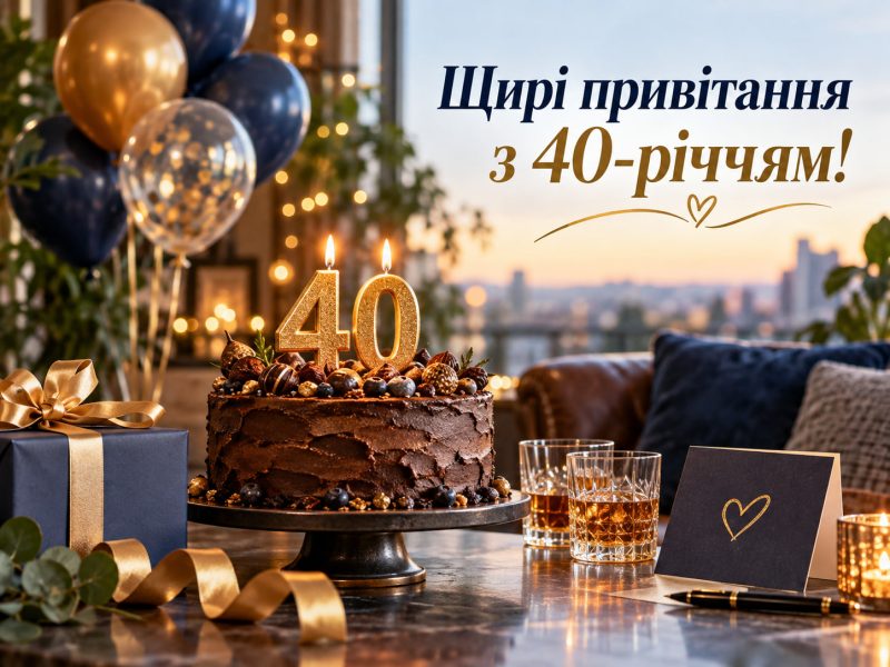 Щиросердечні привітання з 40-річчям мужчині своїми словами — сину на 40 років від мами, чоловіку, другу, брату