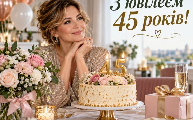 Щиросердечні привітання з 45-річчям жінці у прозі — з ювілеєм 45 років подрузі, колезі, мамі, тещі, свекрусі