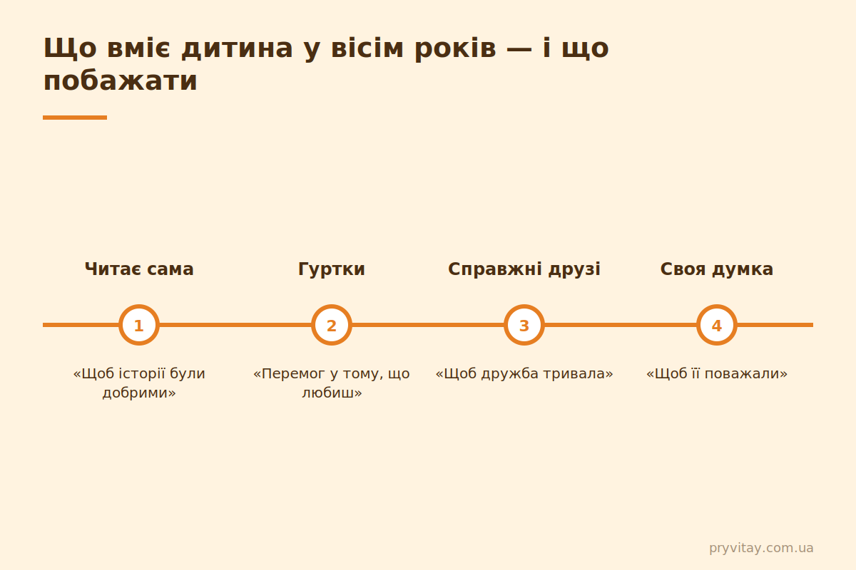 8 років: що вміє дитина і що побажати
