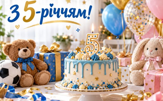 Щирі привітання з днем народження 5 років хлопчику і дівчинці українською мовою — картинки, з 5-річчям