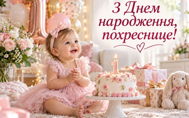 Зворушливі привітання з днем народження похресниці у прозі до сліз — особливе, від хрещеної, на 1 рік