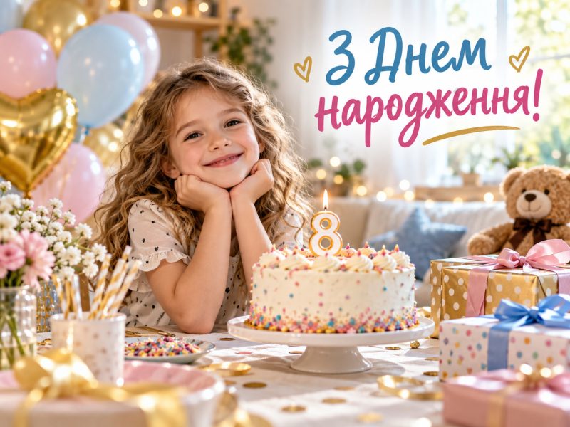 Зворушливі привітання з днем народження дитині 8 років — хлопчику і дівчинці своїми словами, картинки, 8 і 11 місяців