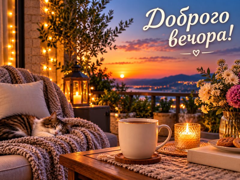 Щирі побажання доброго вечора і гарного відпочинку своїми словами — приємного вечора, побажання на вечір