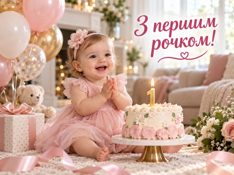 Красиві привітання з першим рочком хлопчику і дівчинці своїми словами — картинки, донечці від мами