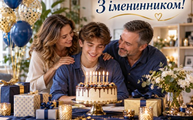 З іменинником — картинки й листівки українською: гарні привітання батькам з днем народження сина у прозі