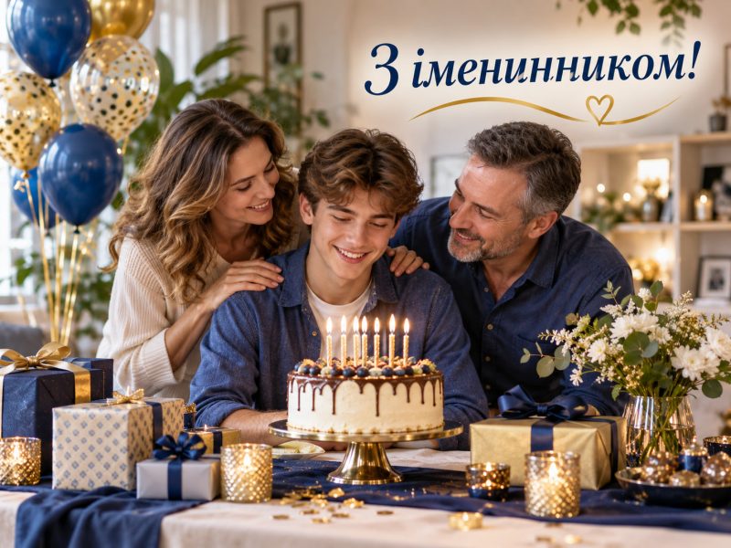 З іменинником — картинки й листівки українською: гарні привітання батькам з днем народження сина у прозі