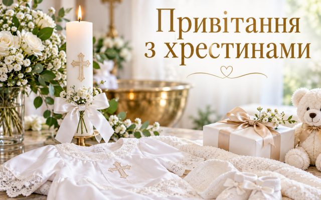 Привітання з хрестинами до сліз — з хрещенням дитини, синочка, донечки, онука; від бабусі, хрещеним, короткі