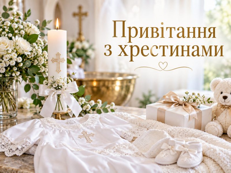 Привітання з хрестинами до сліз — з хрещенням дитини, синочка, донечки, онука; від бабусі, хрещеним, короткі