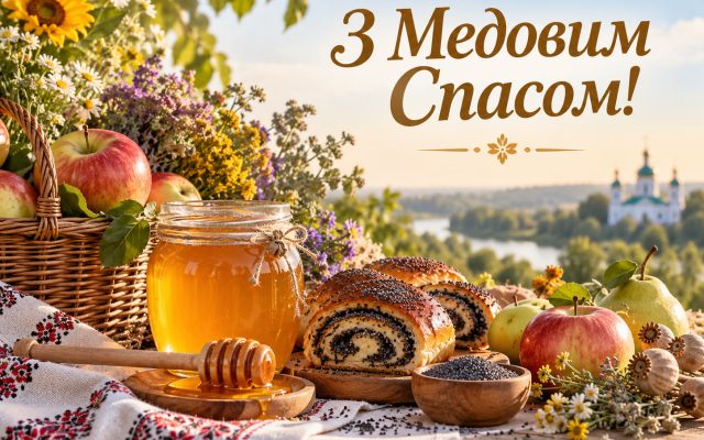 Красиві привітання з Медовим Спасом українською мовою — з Маковієм, відкритки, коли Медовий Спас