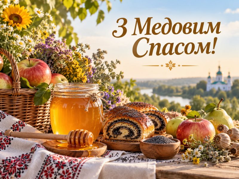 Красиві привітання з Медовим Спасом українською мовою — з Маковієм, відкритки, коли Медовий Спас