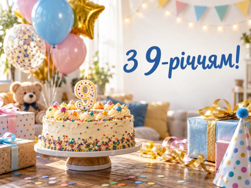 Гарні привітання з днем народження дитині 9 років — хлопчику і дівчинці своїми словами, картинки