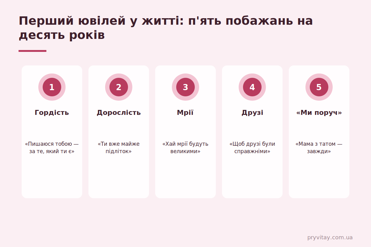 Привітання з 10-річчям: перший ювілей 10 років: перший ювілей — що побажати дитині