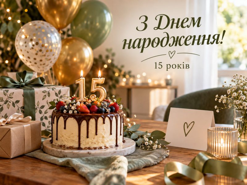 Красиві привітання з 15-річчям своїми словами — з днем народження 15 років дівчині і хлопцю, сину і дочці від мами