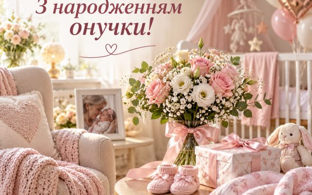 Привітання з народженням онучки українською мовою — картинки, вітаю зі статусом бабусі, листівки