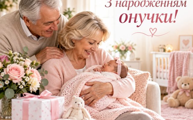 Короткі привітання з народженням онучки українською — бабусі, дідусю, з народженням внучки