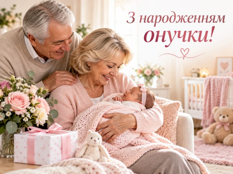 Короткі привітання з народженням онучки українською — бабусі, дідусю, з народженням внучки