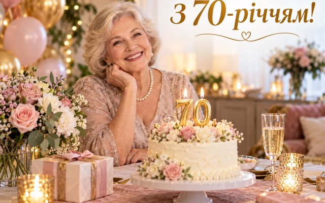 Красиві привітання з 70-річчям жінці: з ювілеєм 70 років мамі, бабусі, подрузі, тещі, свекрусі — листівка, картинки