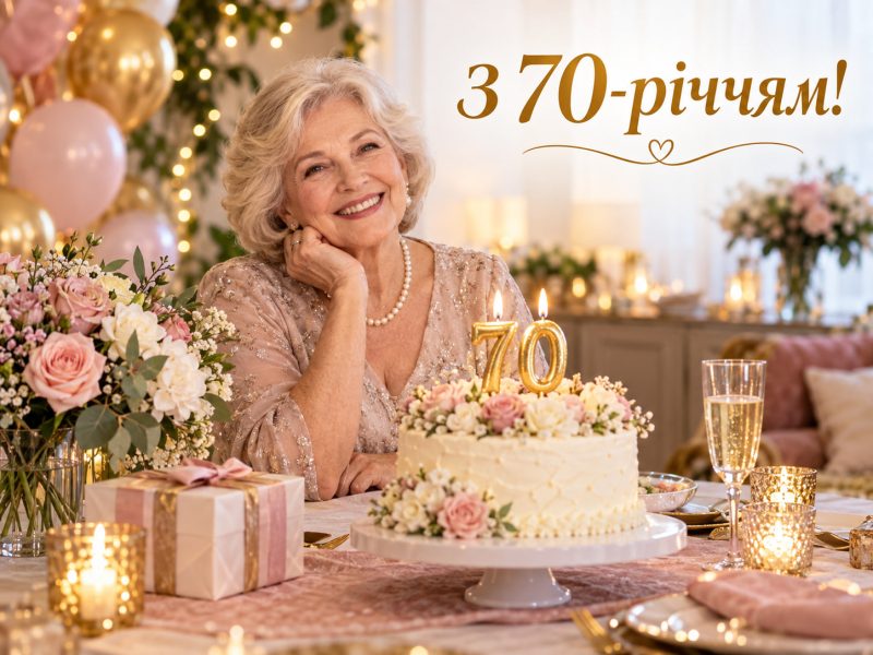 Красиві привітання з 70-річчям жінці: з ювілеєм 70 років мамі, бабусі, подрузі, тещі, свекрусі — листівка, картинки
