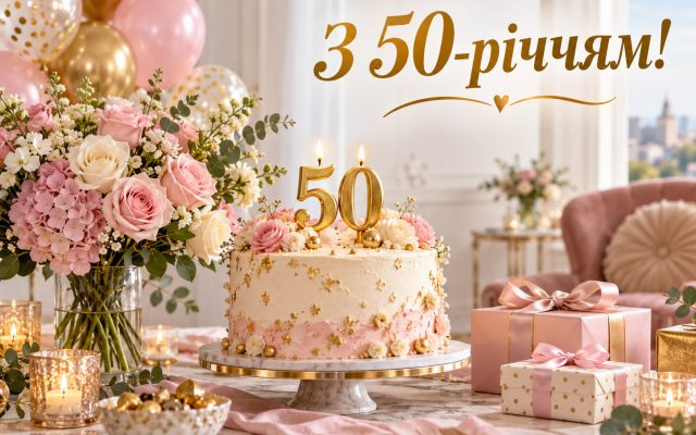 Найкращі привітання з 50-річчям жінці українською мовою — з ювілеєм 50 років подрузі, мамі, колезі, картинки, торт