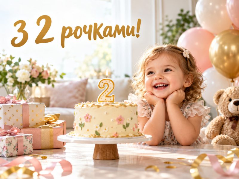 Привітання з днем народження 2 роки хлопчику і дівчинці — з 2 рочками, зворушливі сину, доньці, батькам