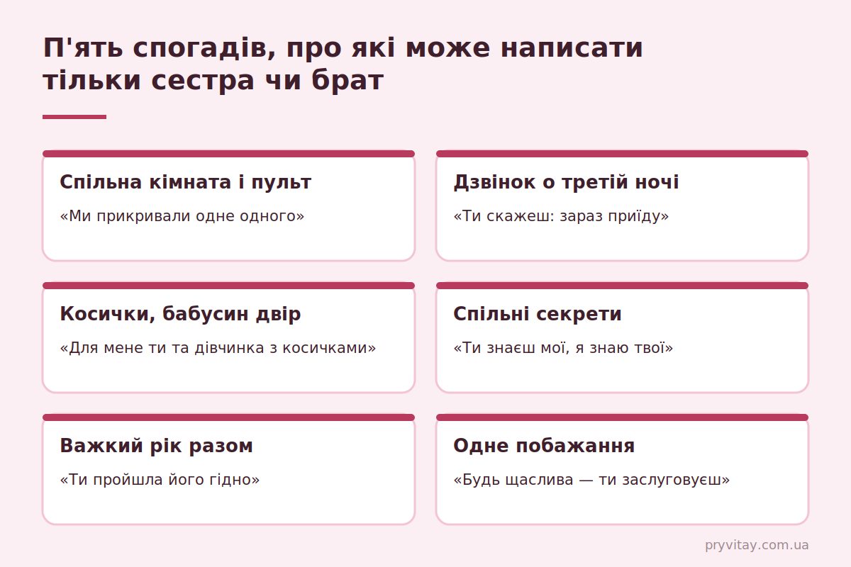 Привітання сестрі: 5 спогадів із дитинства, які зворушують