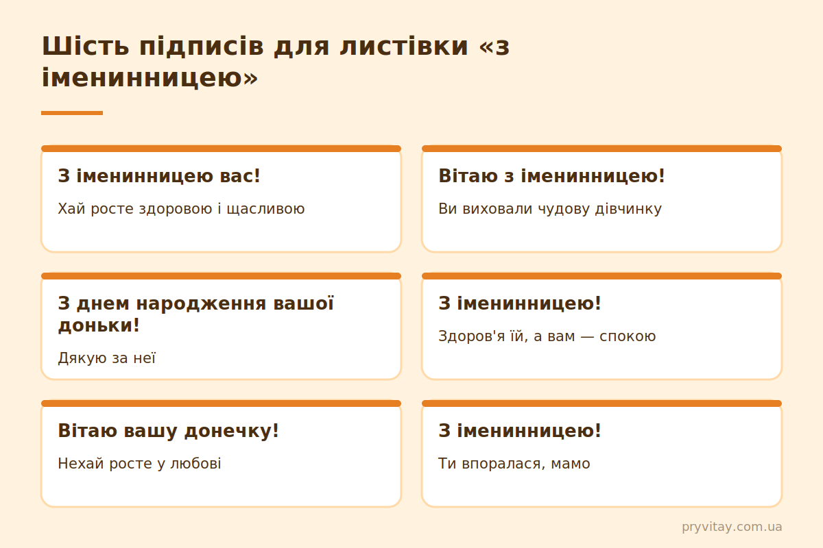 З іменинницею: тексти для листівки Листівка з іменинницею: що написати батькам — 6 підписів