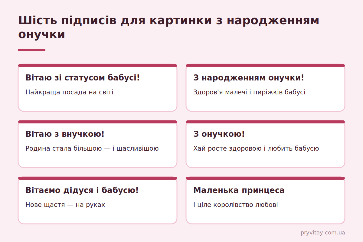 Картинки з народженням онучки: підписи Що написати на картинці з народженням онучки: 6 підписів