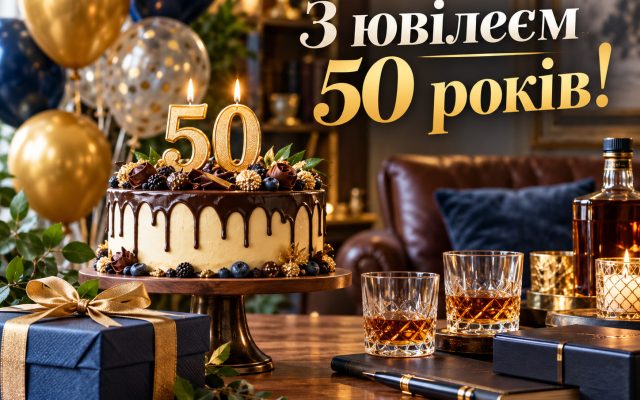 Щирі привітання з 50-річчям мужчині своїми словами — з ювілеєм 50 років чоловіку, другу, татові, тестю, брату