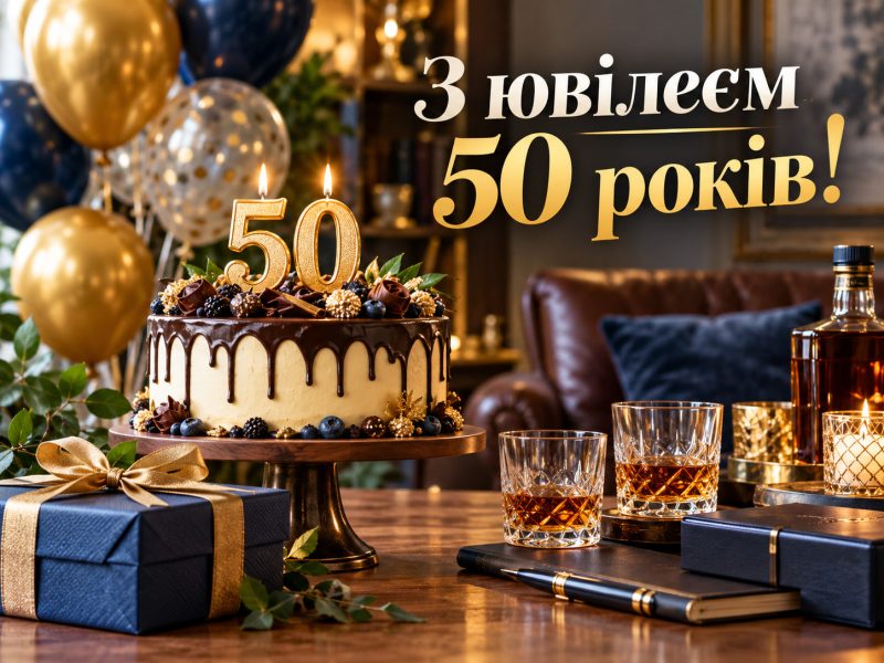 Щирі привітання з 50-річчям мужчині своїми словами — з ювілеєм 50 років чоловіку, другу, татові, тестю, брату