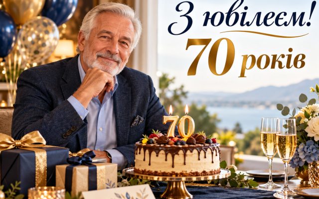 Найкращі привітання з 70-річчям своїми словами у прозі — з ювілеєм 70 років жінці й мужчині, мамі, татові, бабусі