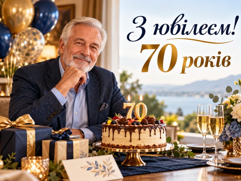 Найкращі привітання з 70-річчям своїми словами у прозі — з ювілеєм 70 років жінці й мужчині, мамі, татові, бабусі