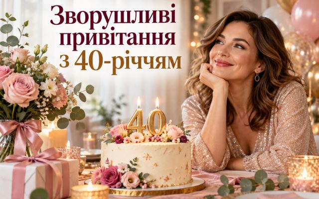 Зворушливі привітання з 40-річчям своїми словами — з сорокаріччям дочці від мами, подрузі, колезі, сестрі