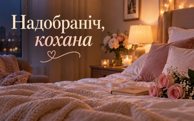 Надобраніч, кохана: побажання на добраніч коханій дівчині у прозі українською мовою