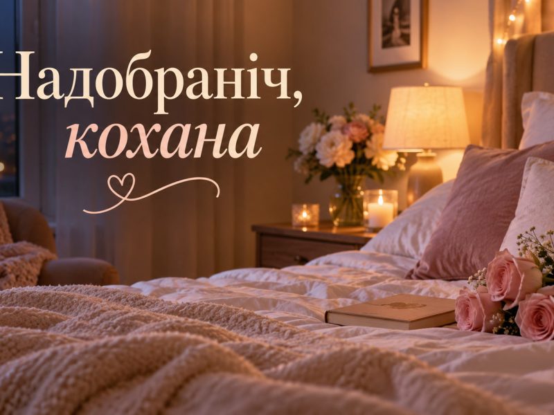 Надобраніч, кохана: побажання на добраніч коханій дівчині у прозі українською мовою