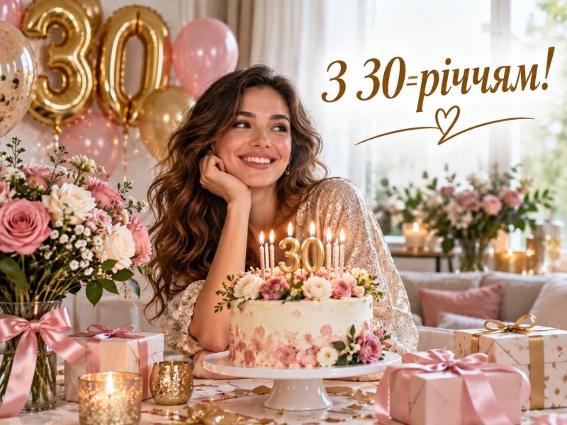 Щиросердечні привітання з 30-річчям: з днем народження на ювілей 30 років жінці, доньці від мами, подрузі, сестрі
