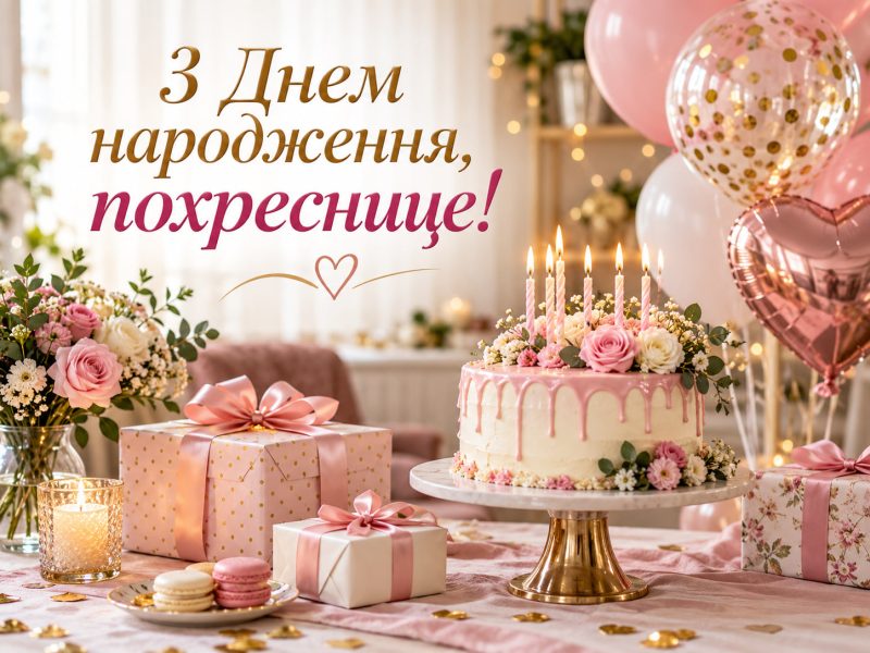 Привітання з днем народження похресниці українською мовою — від хресної мами і хрещеного тата