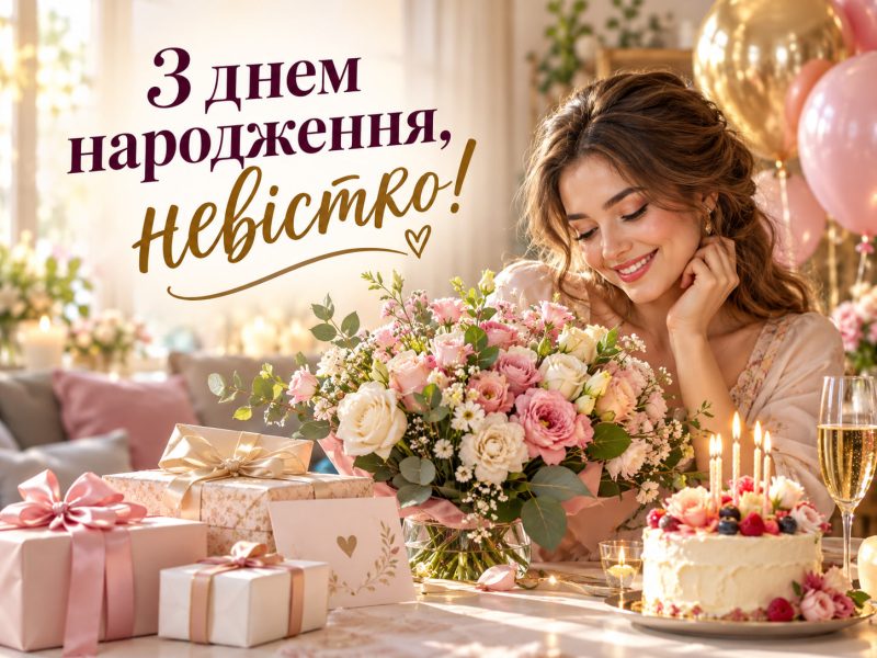 Зворушливі привітання з днем народження невістці від свекрухи та свекра українською мовою