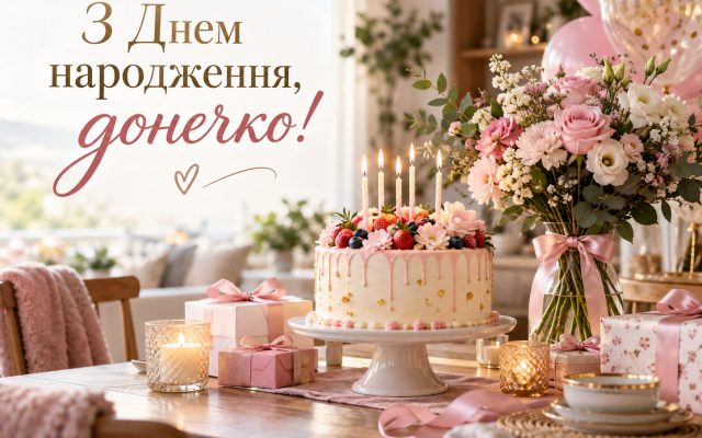 Короткі привітання з днем народження дочці від батьків, мами й тата — українською