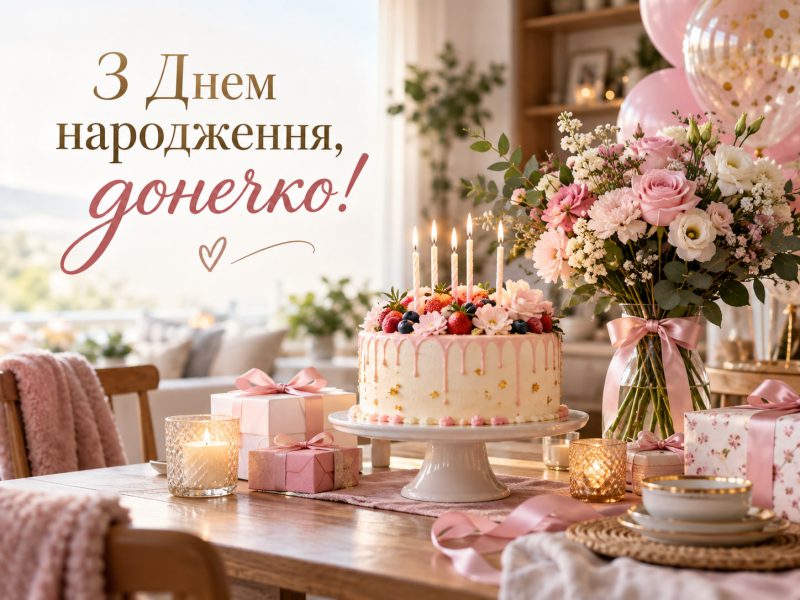 Короткі привітання з днем народження дочці від батьків, мами й тата — українською
