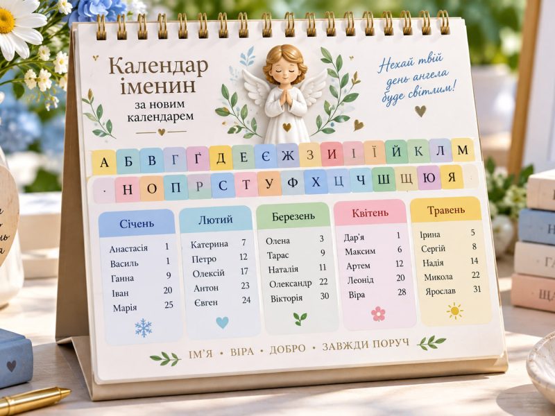 Календар іменин за новим календарем: коли день ангела за іменами (усі імена від А до Я)