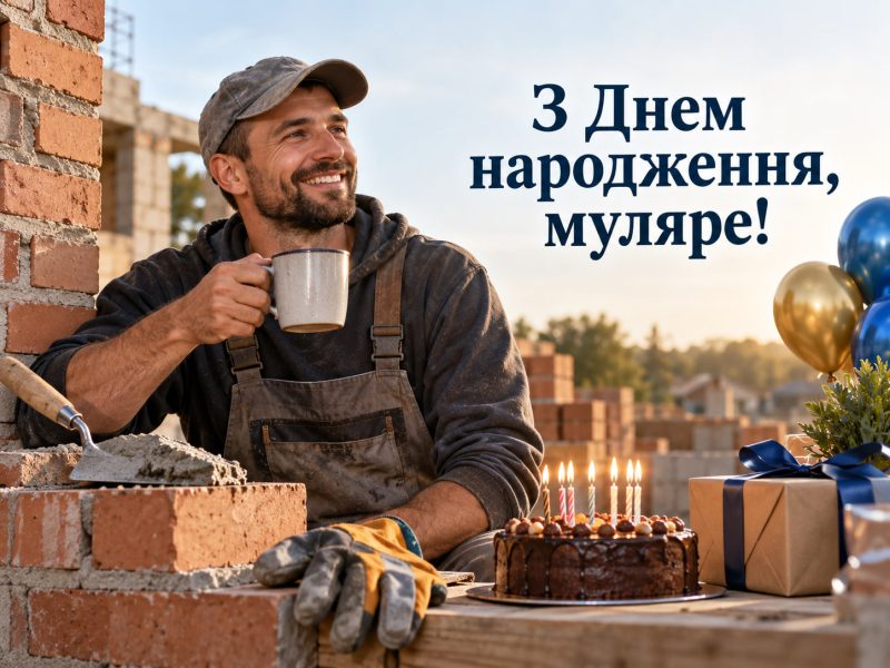 Привітання з днем народження муляру — своїми словами, від колег, з професійним святом, короткі для листівки