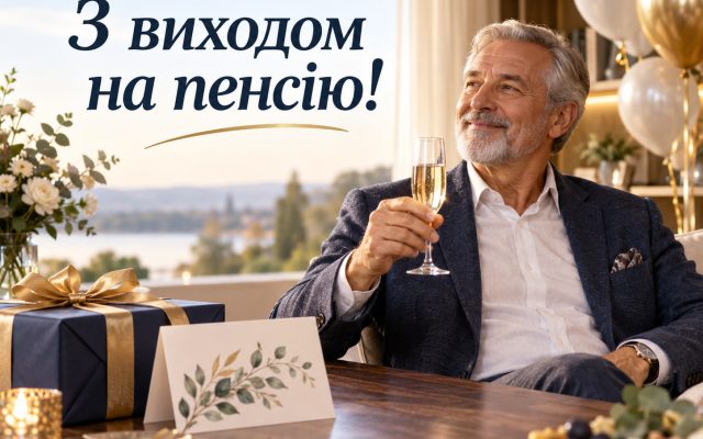 Привітання з виходом на пенсію — своїми словами, короткі, у прозі, для листівки