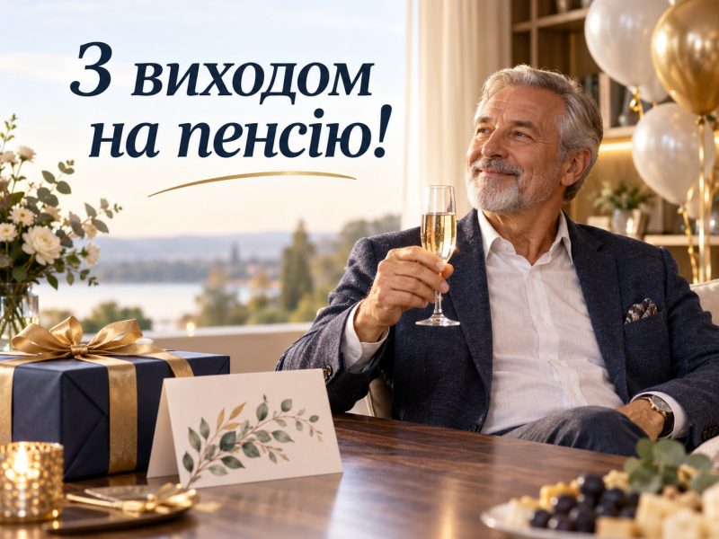 Привітання з виходом на пенсію — своїми словами, короткі, у прозі, для листівки