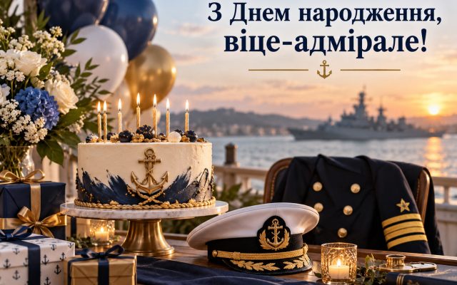 Привітання з днем народження віце-адміралу — від побратимів, від родини, з присвоєнням звання, короткі
